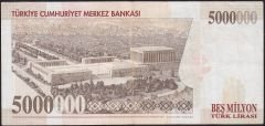 7.Emisyon 5 000 000 Lira F26 605701 Çok Temiz+