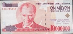 7.Emisyon 10 000 000 Lira C52 314543 Çok Temiz