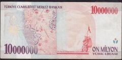 7.Emisyon 10 000 000 Lira C52 314543 Çok Temiz