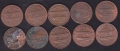 AMERİKA 1 CENT 1980-81-82-83-84-85-86-87-88-89 YILLARI 10 LU LOT