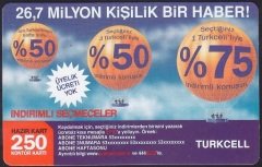 TURKCELL HAZIR KART 250 KONTÖR - İNDİRİMLİ - SKT 2007