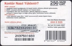 TURKCELL HAZIR KART 250 KONTÖR - İNDİRİMLİ - SKT 2007