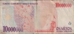 7.Emisyon 10 000 000 Lira A70 147876 Temiz+