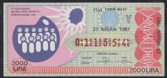 1987 23 NİSAN YARIM BİLET Y SERİSİ