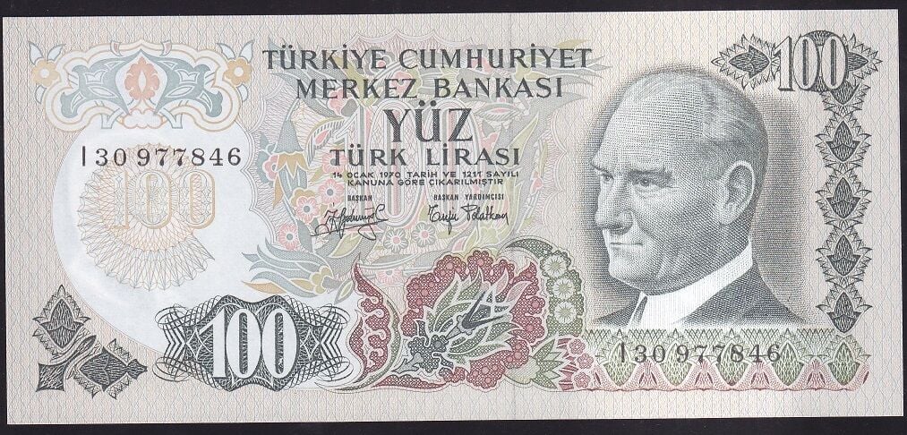 6.Emisyon 2.Tertip 100 Lira I30 977846 Çil