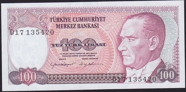 7.Emisyon 2.Tertip 100 Lira D17 135420 Çil