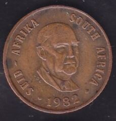 Güney Afrika 1 Cent 1982 Balthazar Johannes Vorster Başkanlığı'nın Sonu Hatıra Para