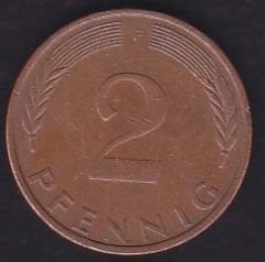 Almanya 2 Pfennig 1970 F