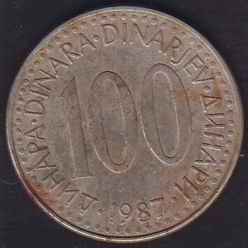 Yugoslavya 100 Dinar 1987