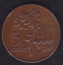 1959 Yılı 5 Kuruş