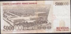 7.Emisyon 5 000 000 Lira F24 559545 Çok Temiz+