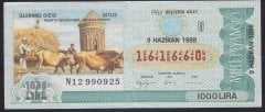 1988 9 HAZİRAN ÇEYREK BİLET U SERİSİ