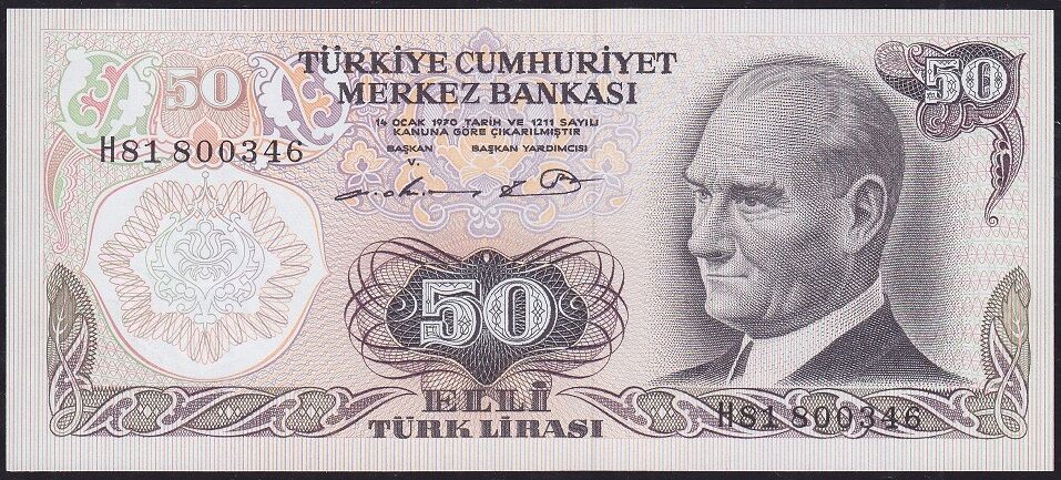 6.Emisyon 1.Tertip 50 Lira H81 800346 Çil