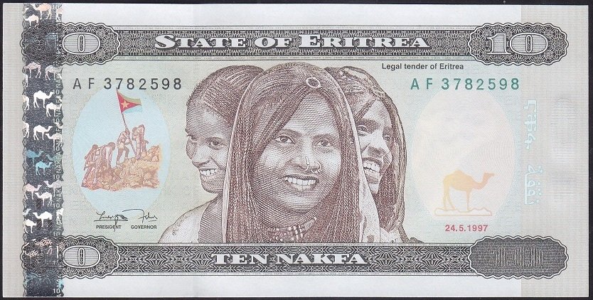 Eritre 10 Nakfa 1997 Çil Pick 3