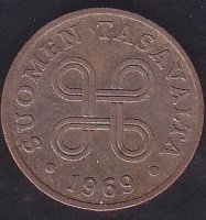 Finlandiya 1 Penni 1969