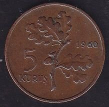 1960 Yılı 5 Kuruş