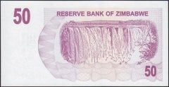 Zimbabwe 50 Dolar 2007 ÇİL AA Pick 41