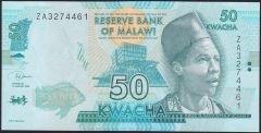 Malawi 50 Kwacha 2020 Çil ZA Serisi