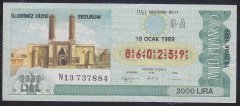1989 19 OCAK ÇEYREK BİLET G - A  SERİSİ