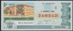 1988 9 TEMMUZ ÇEYREK BİLET U SERİSİ