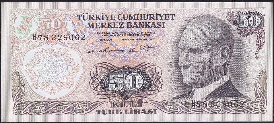 6.Emisyon 1.Tertip 50 Lira H78 329062 Çil