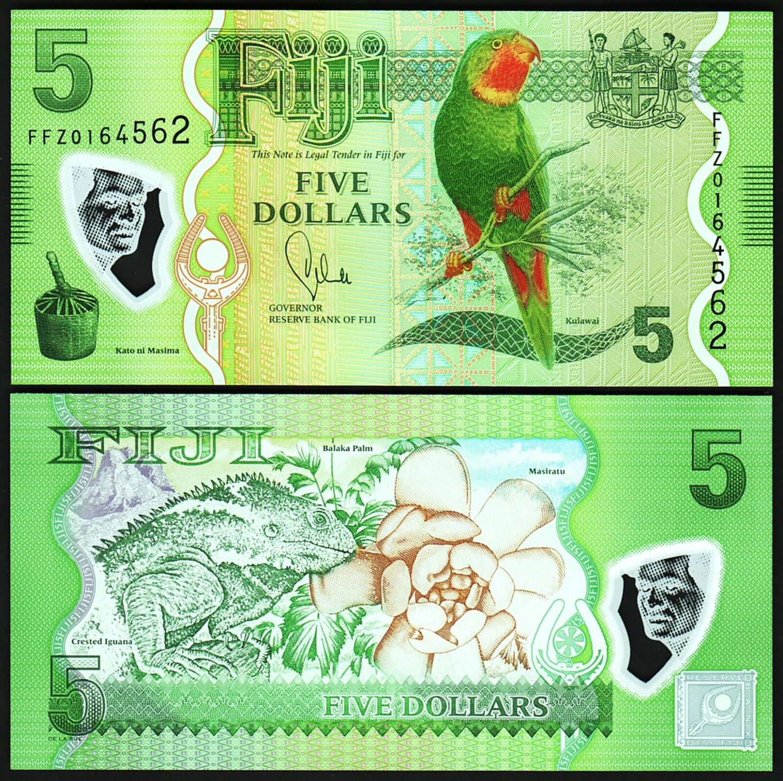 Fiji 5 Dolar 2013 Çil Pick 115a Polimer