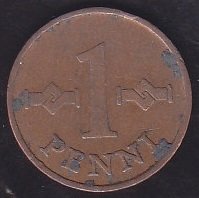 Finlandiya 1 Penni 1965