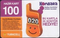 TURKCELL HAZIR KART 100 KONTÖR - KONBARA - SKT 2008