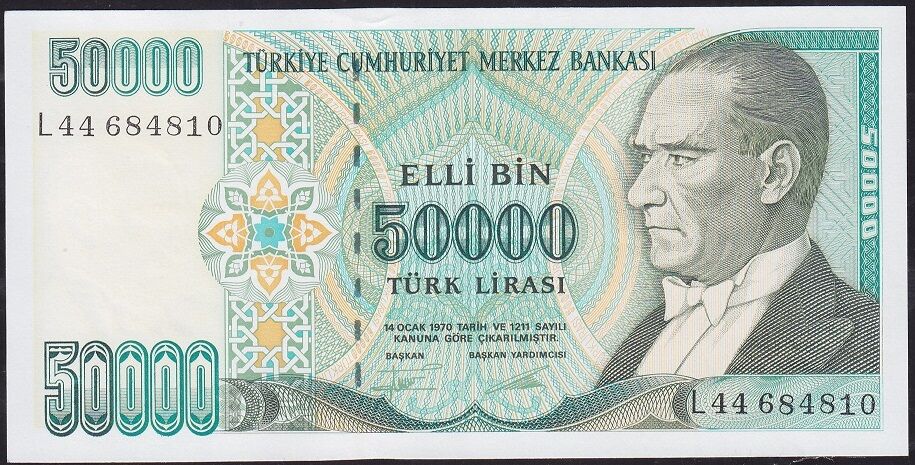 7.Emisyon 2.Tertip 50000 Lira L44 684810 Çilaltı