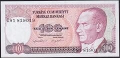 7.Emisyon 2.Tertip 100 Lira C81 819019 Ççt Çilaltı