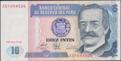 Peru 10 Intis 1987 Çilaltı