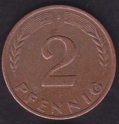 Almanya 2 Pfennig 1971 J