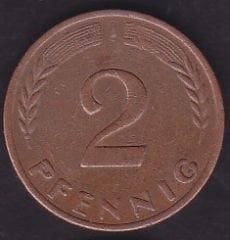 Almanya 2 Pfennig 1971 J