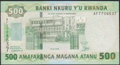 Rwanda 500 Frank 2008 ÇİL Pick 34
