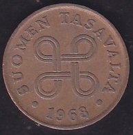 Finlandiya 1 Penni 1968