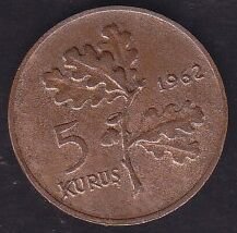 1962 Yılı 5 Kuruş
