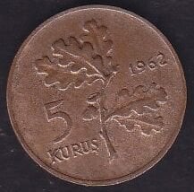 1962 Yılı 5 Kuruş
