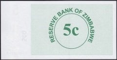 Zimbabwe 5 Cent 2007 ÇİL Pick 34
