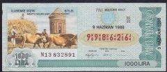 1988 9 HAZİRAN ÇEYREK BİLET R SERİSİ