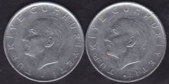 1971 Yılı 1 Lira (Ters Düz Takım)