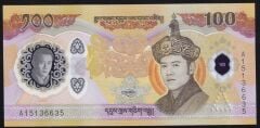 Bhutan 100 Ngultrum 2025 Çil Polimer