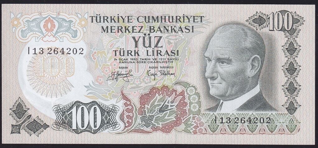 6.Emisyon 2.Tertip 100 Lira I13 264XXX Çil
