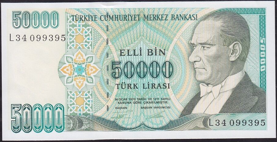 7.Emisyon 2.Tertip 50000 Lira L34 099395 Çil