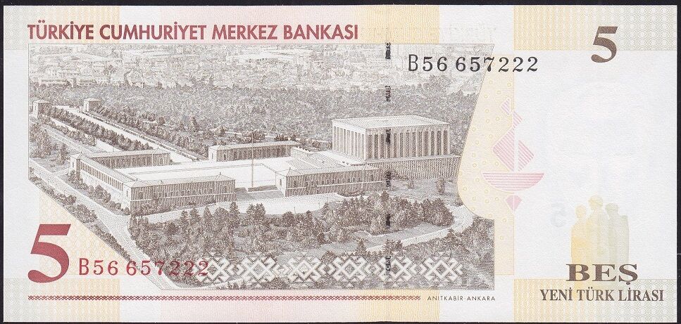 8.Emisyon 5 YTL B56 657222 Çil