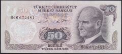 6.Emisyon 1.Tertip 50 Lira H66 672481 Çilaltı Çil
