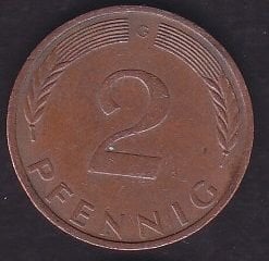 Almanya 2 Pfennig 1972 G