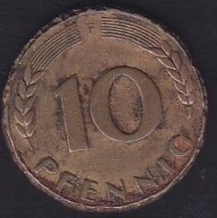 Almanya 10 Pfennig 1950 F