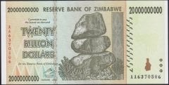 ZİMBABWE 20 MİLYAR (20 000 000 000 ) DOLAR 2008 ÇİLALTI eski kağıt para fiyatları