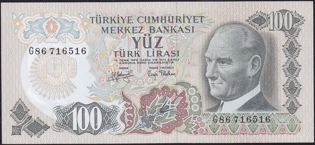 6.Emisyon 2.Tertip 100 Lira G86 716516 Çil