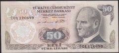 6.Emisyon 1.Tertip 50 Lira C01 120699 Çok Temiz+